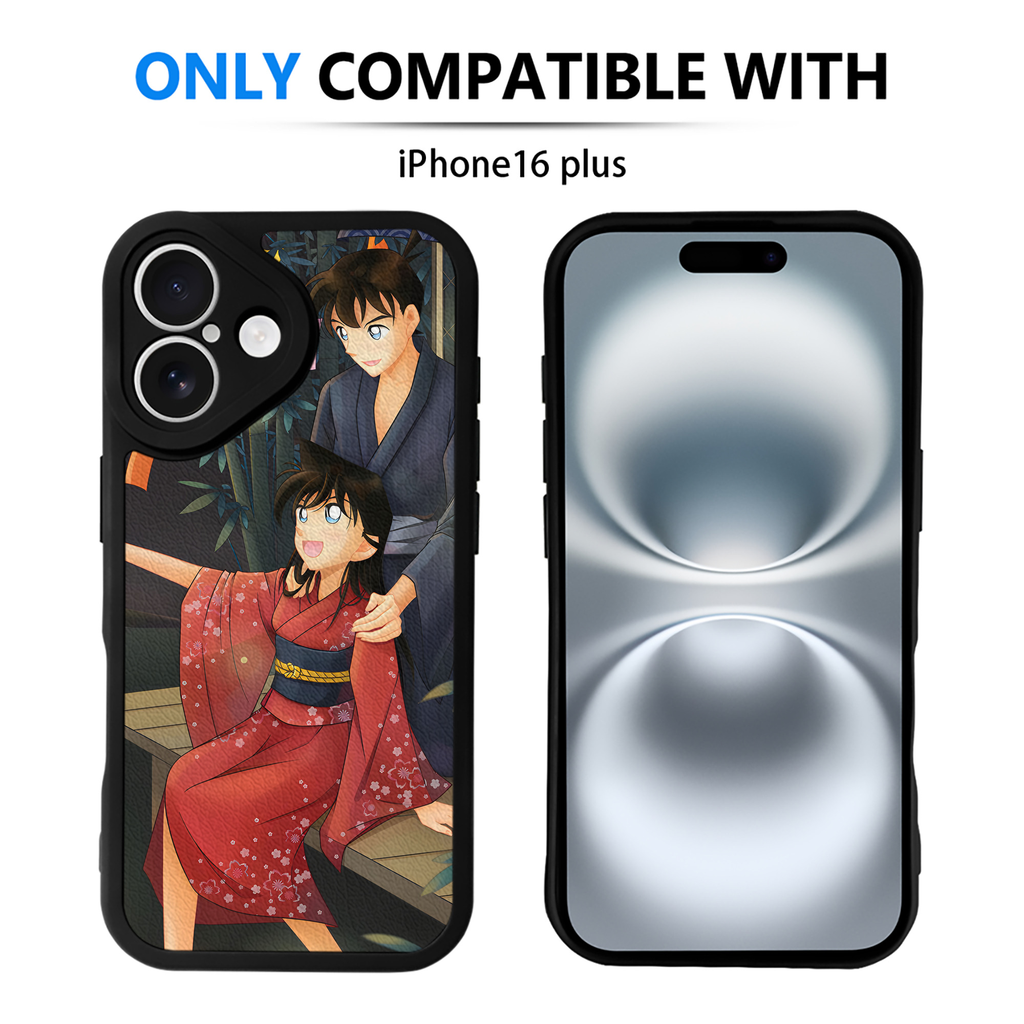 （画像用） 名探偵コナン Detective Conan 【iPhone 16シリーズ対応】シリコンスマホケース（レザー調） 材質：シリコン